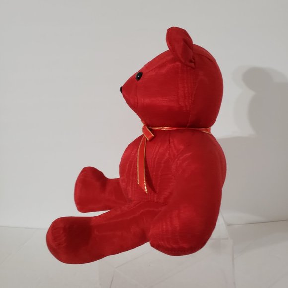Crafty Lady Red Stuffed Teddy Bear Firm Chubby Plush Bear Sits On Its Own - Picture 2 of 11